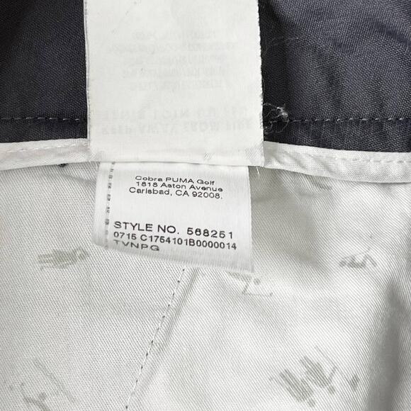 Puma Mens 30 Golf Tech Performance Shorts Charcoal Gray Tonal Print Flat Front - Picture 8 of 8